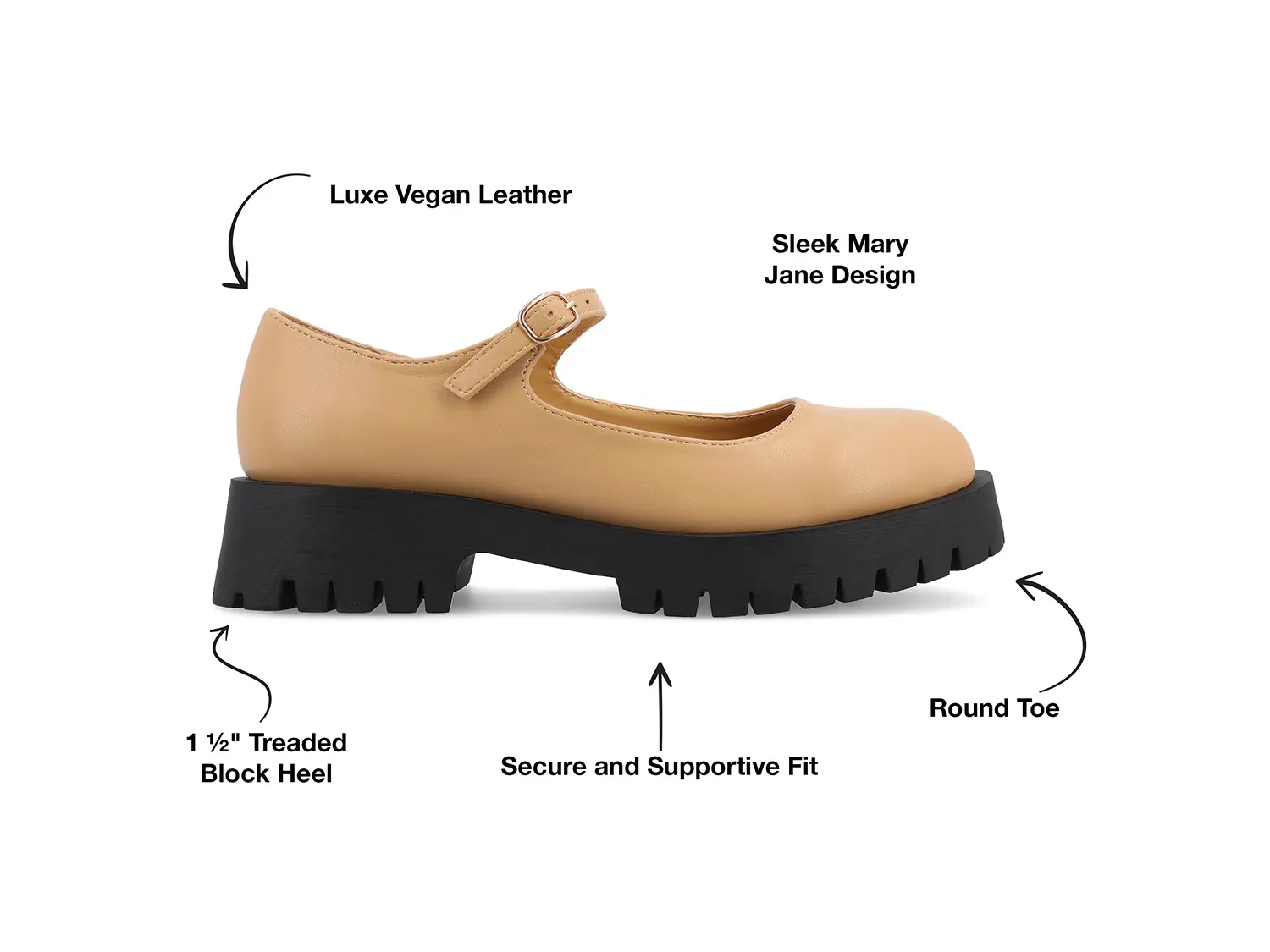 Лоферы Kamie Mary Jane Loafer Journee Collection, светло-коричневый — фото 3