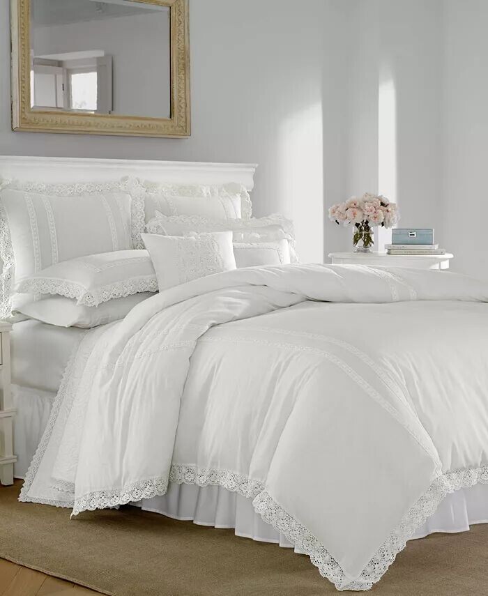 

Комплект одеял из хлопка Annabella из трех предметов, полный/королевский размер Laura Ashley, белый