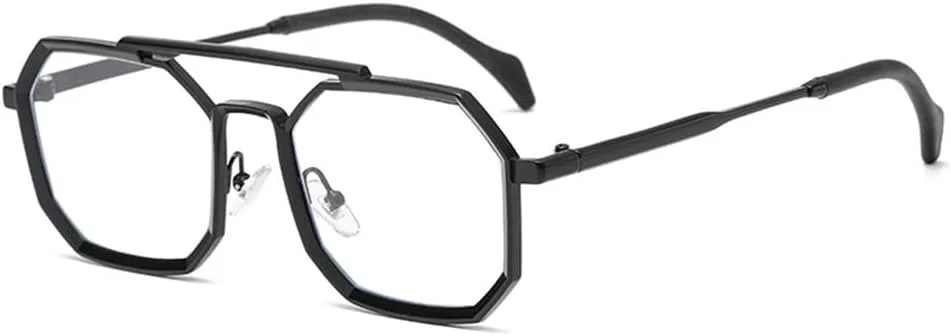 

Солнцезащитные очки UV400 с двойной перемычкой в ​​стиле металлик-панк для женщин и мужчин, для бега и занятий спортом на открытом воздухе UYPTK, Black Clear