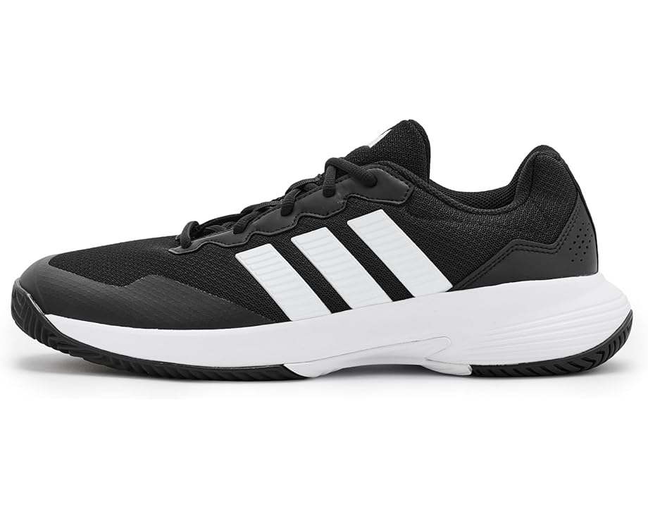 Мужские кроссовки для тенниса Adidas Gamecourt 2, Black/White/Silver Metallic — фото 4