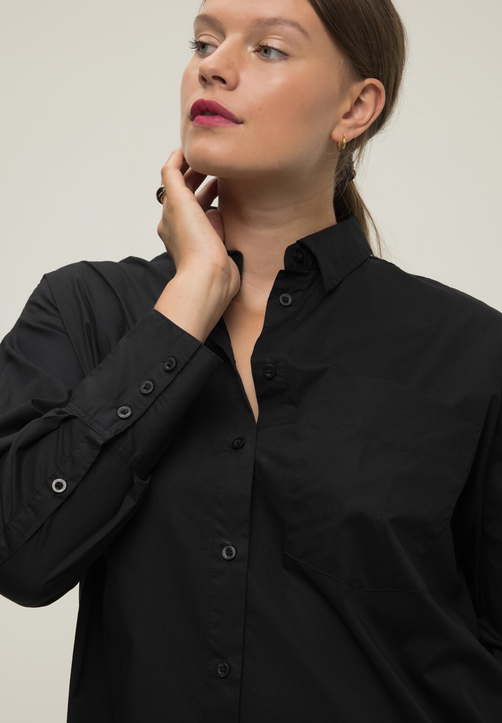 

Рубашка LONGBLOUSE LONG-SLEEVE BUSINESSBLOUSE Studio Untold, черный
