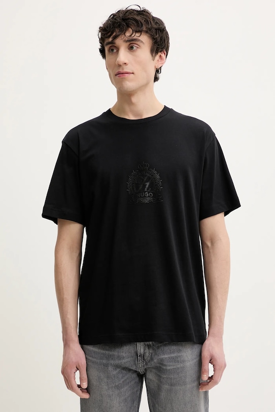 

Хлопковая футболка Hugo, черный
