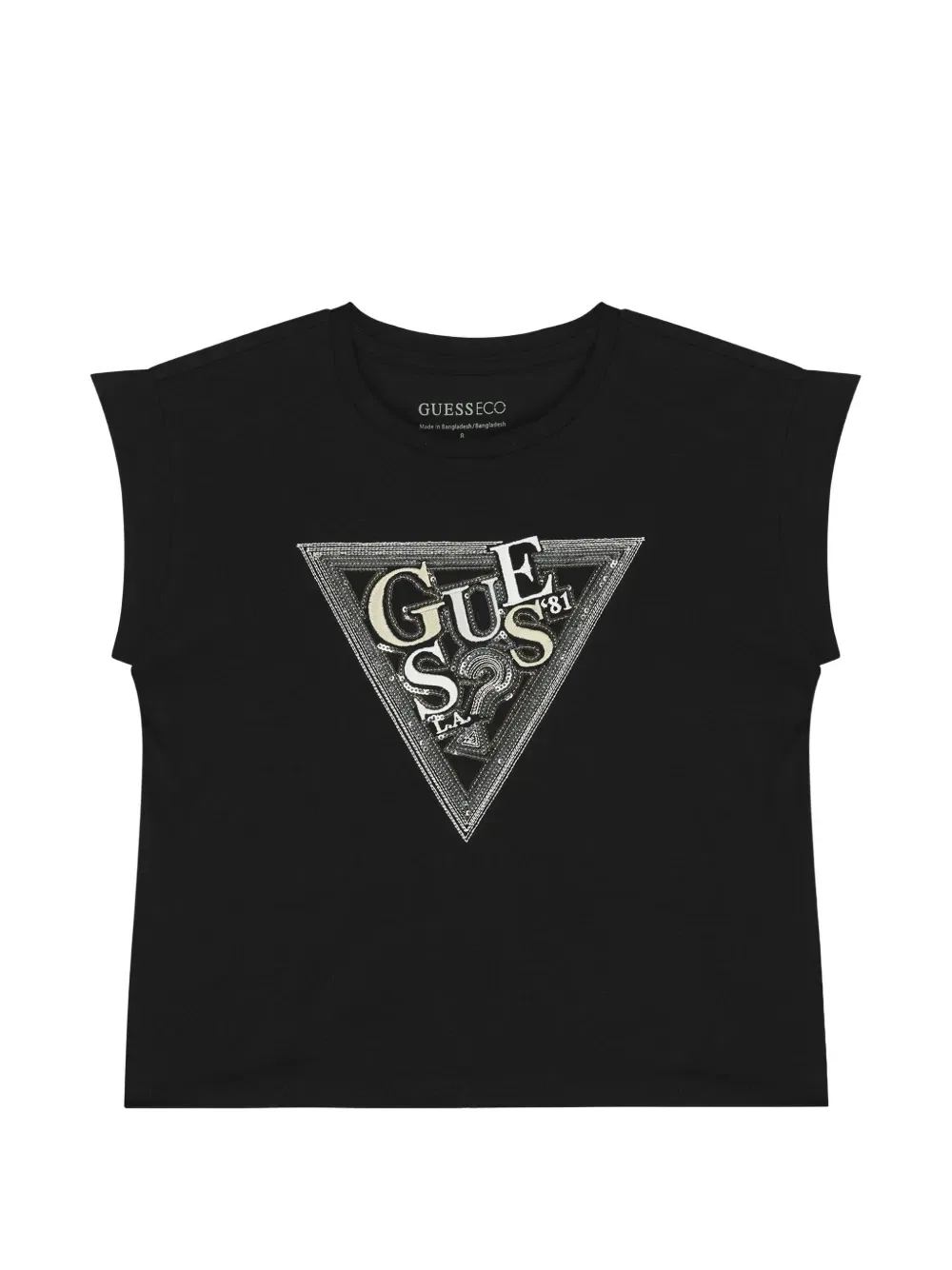 Топ, украшенный треугольниками Guess Kids, черный