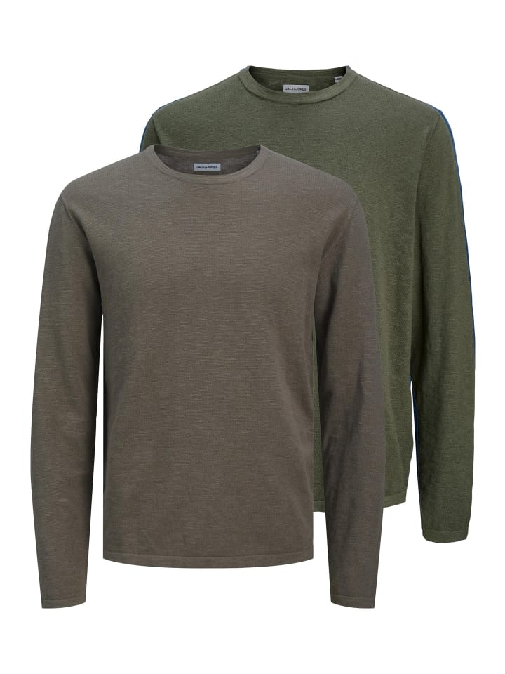 

Jack & Jones Летний свитер коричнево-темно-зеленого цвета