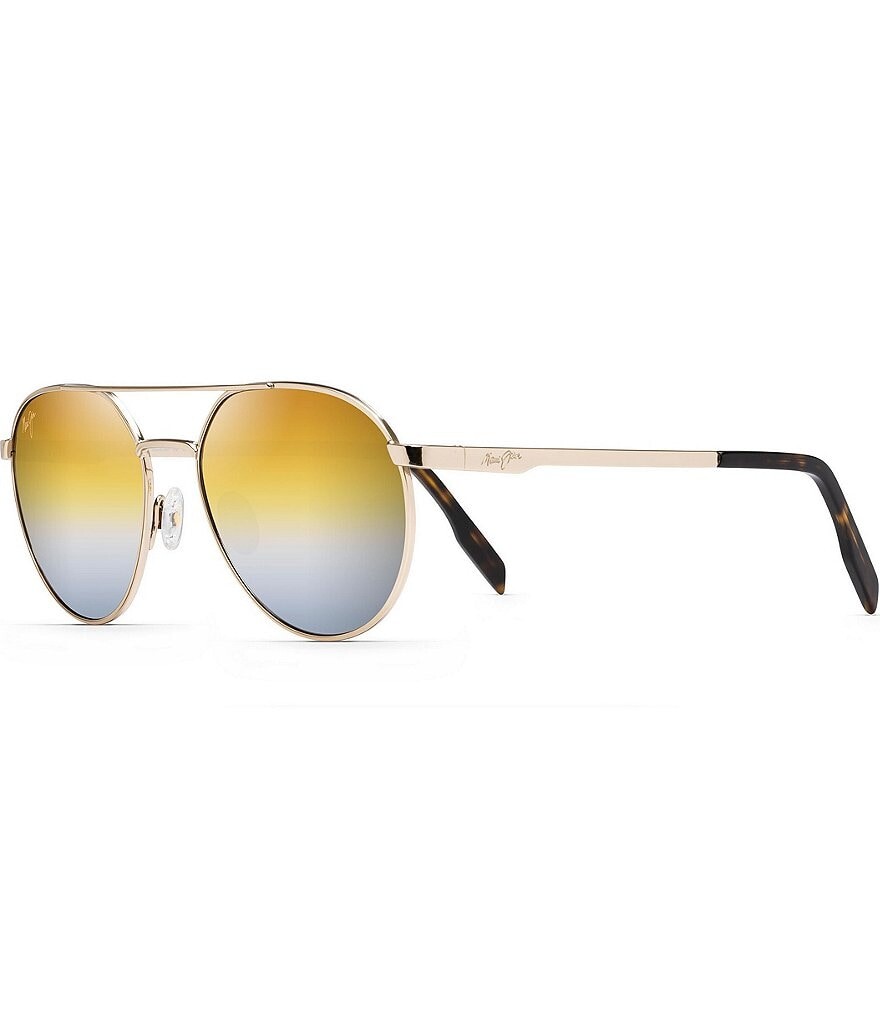

Круглые солнцезащитные очки Maui Jim Waterfront PolarizedPlus2 55 мм, золотой
