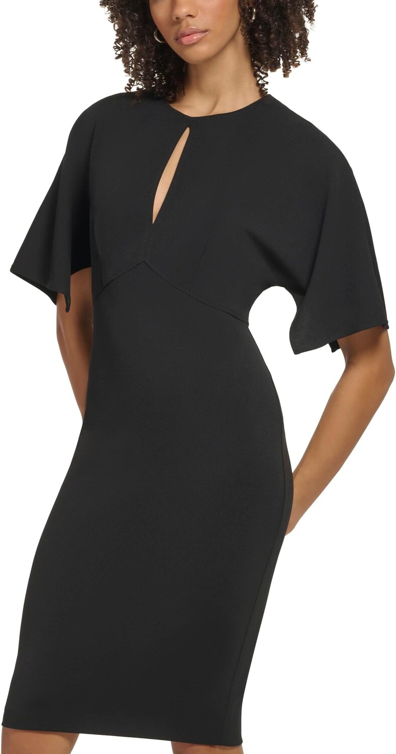 

Платье Calvin Klein Scuba Crepe Sheath with Cape Sleeves, черный