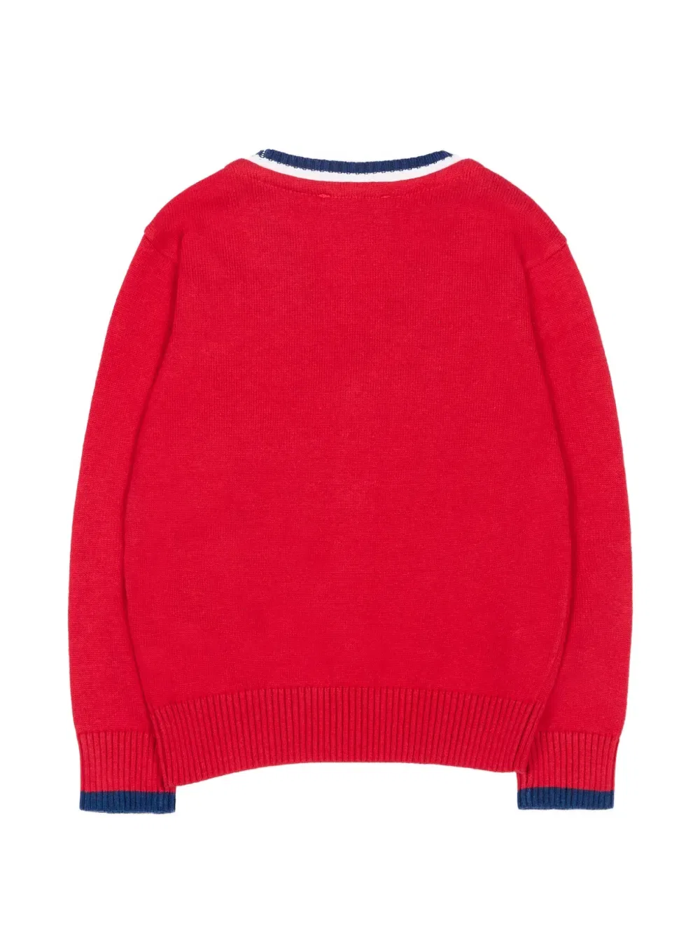 Кардиган с V-образным вырезом и вышивкой Trussardi Junior, красный — фото 2