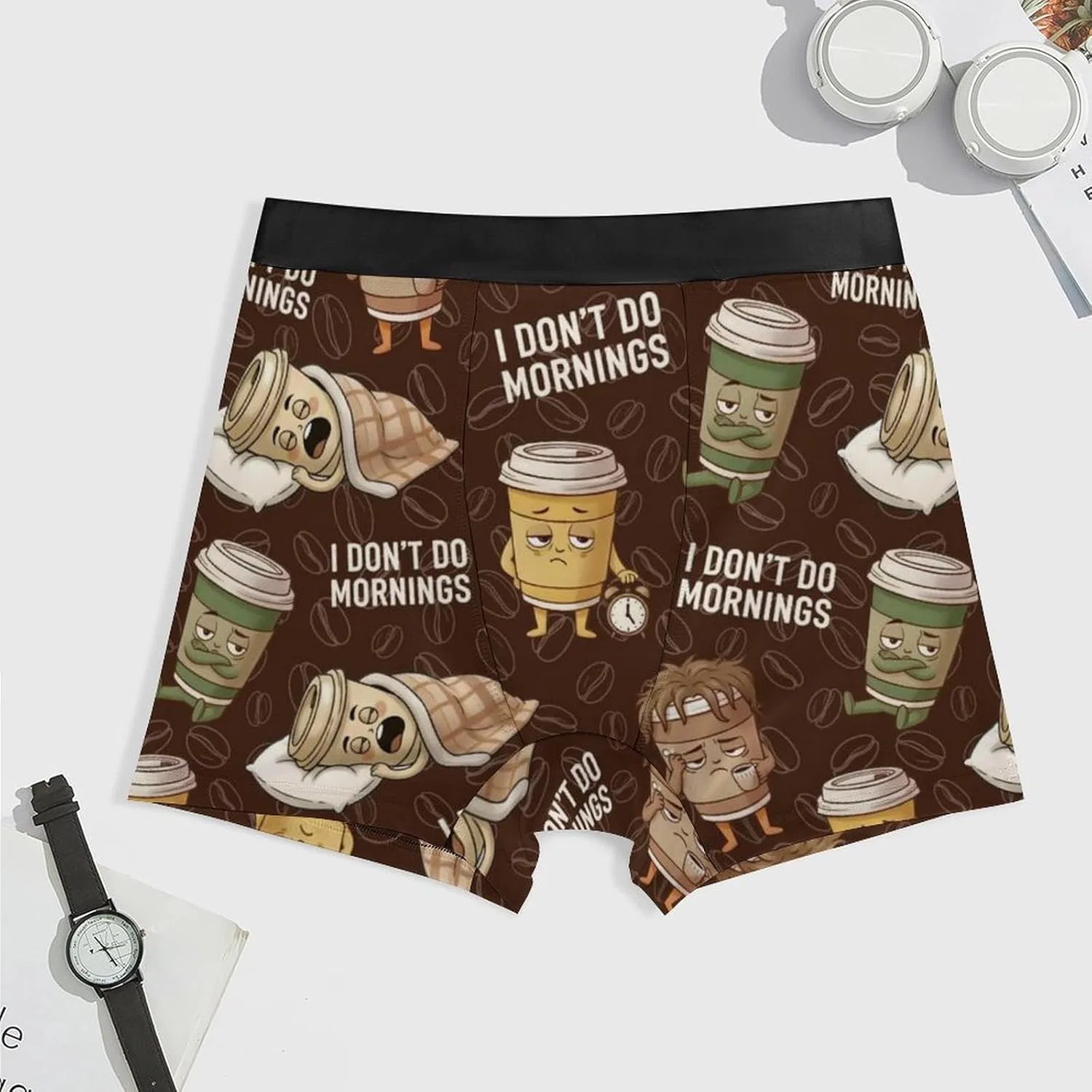 Боксеры с принтом Guinea Pig, Coffee — фото 3