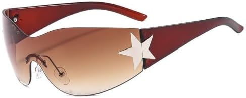 

Модные панк-солнцезащитные очки 2024 года для женщин и мужчин: стильные солнцезащитные очки с обтекаемой формой, украшенные звездами, с защитой от УФ-излучения UV400 MTZJH, C6