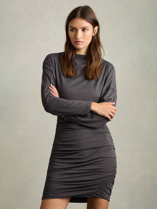 

Мини-платье из джерси с рюшами от ari Reiss, угольный