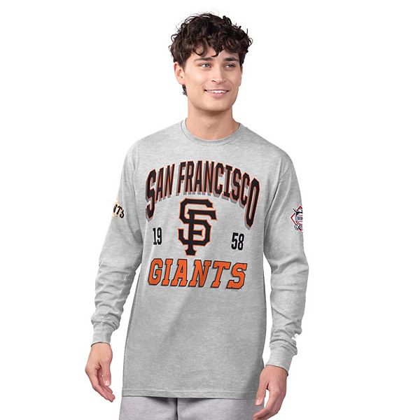 

Мужской комплект из двух футболок San Francisco Giants с длинным и коротким рукавом в цвете heather gray/black Starter