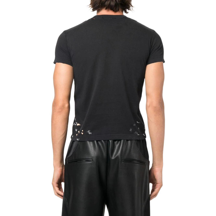 Футболка Balenciaga Small-Fit Distressed Graphic Jersey T-Shirt 'Washed Black', черный — фото 4