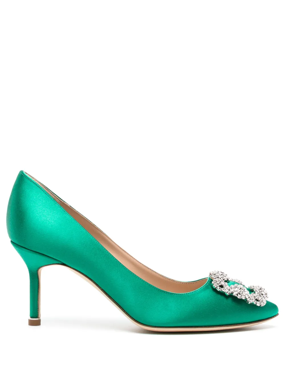 Туфли Hangisi 70 с кристаллами Manolo Blahnik, зеленый