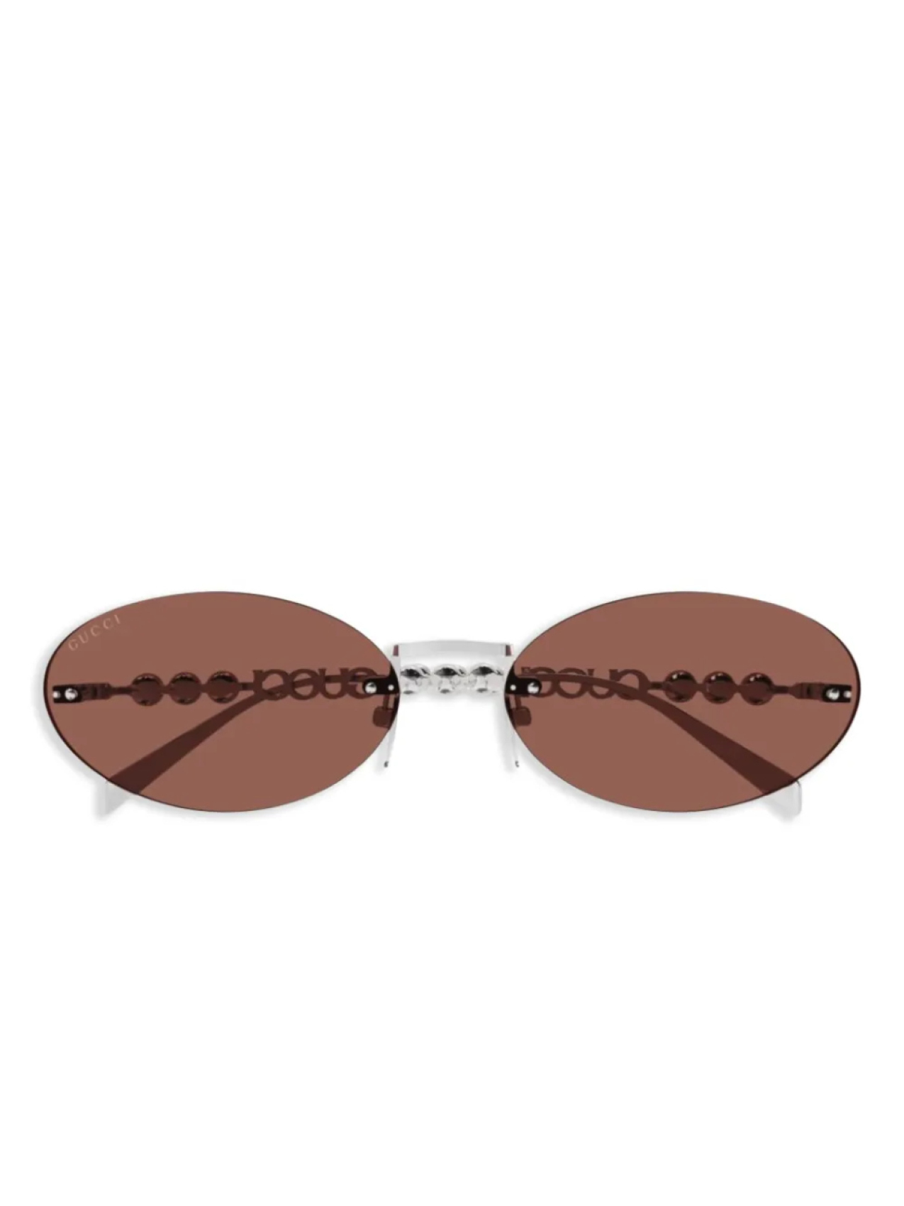 

Овальные солнцезащитные очки Gucci Eyewear, серебряный