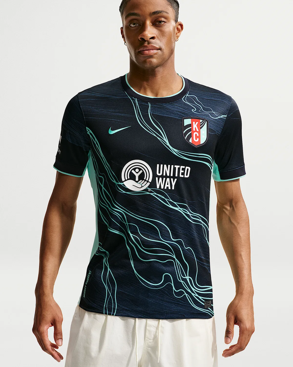 Мужская футболка Nike Dri-FIT NWSL Replica Jersey Kansas City Current Stadium Away, Dark Obsidian