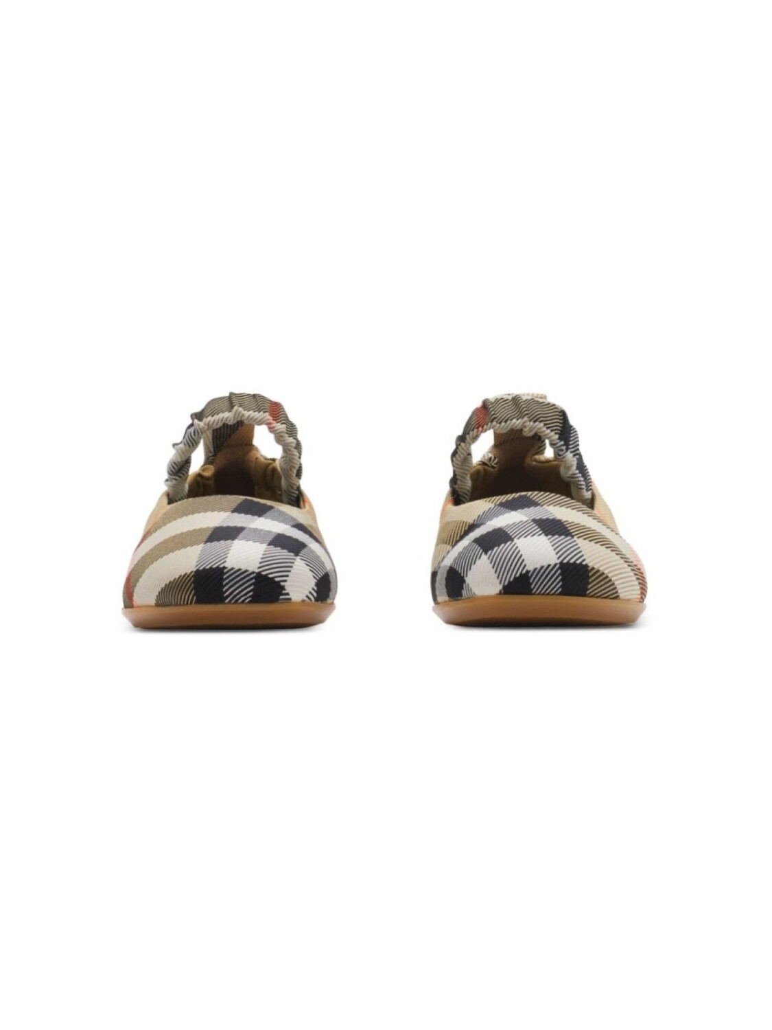 Балетки в клетку Burberry Kids, нейтральный цвет — фото 3