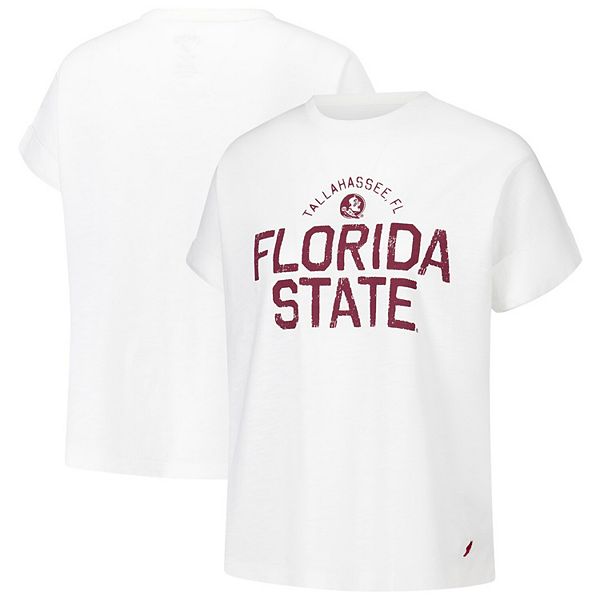 

Женская белая футболка Florida State Seminoles с закатанными манжетами League Collegiate Wear