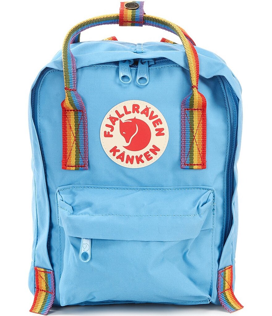 

Мини-рюкзак Fjallraven Mini Kanken с радужной ручкой, синий