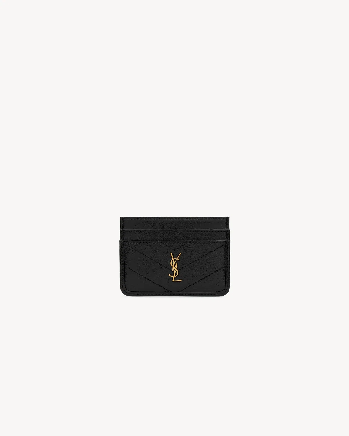Визитница NIKI из винтажной кожи SAINT LAURENT, черный
