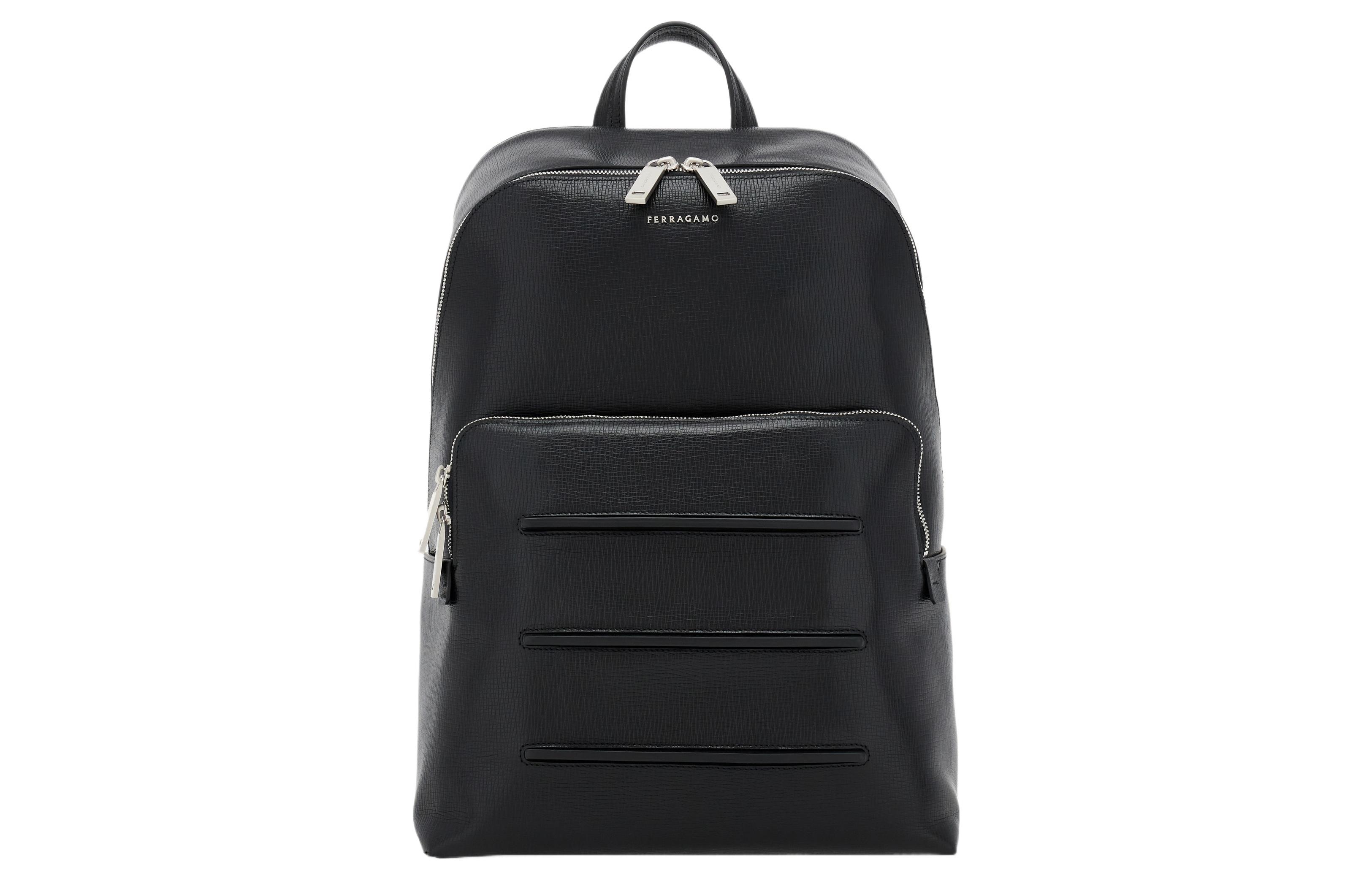 

ФЕРРАГАМО Рюкзак из молотковой кожи коровы мужской черный