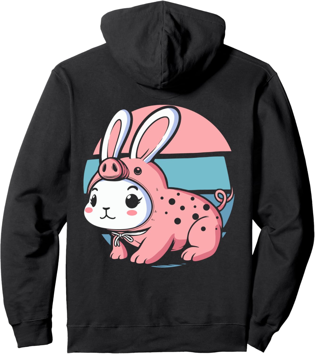 

Толстовка с изображением поросенка, кролика и поросенка Swine Hare Piglet Bunnies, черный