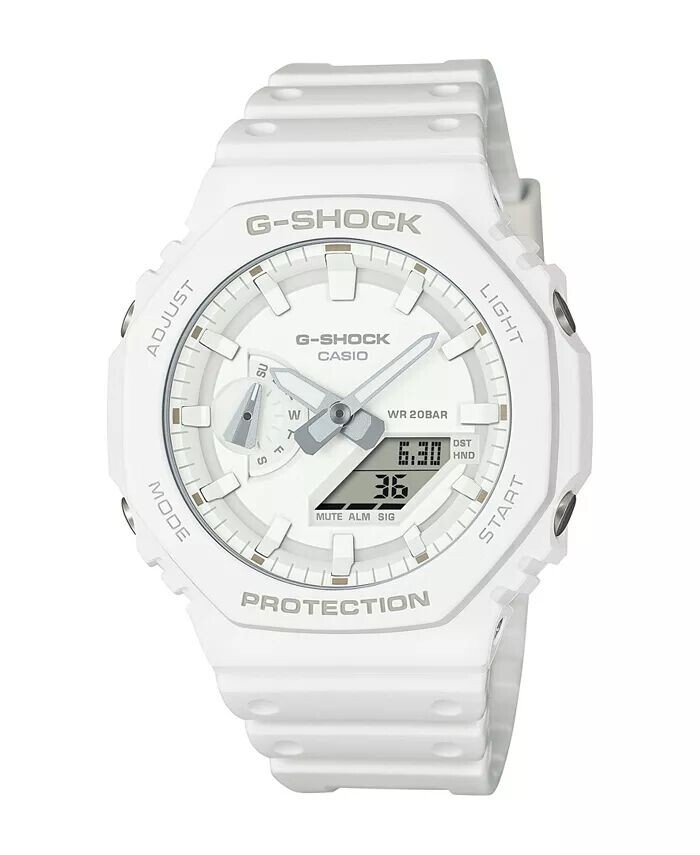 

Мужские аналоговые цифровые часы из белой смолы, 45,4 мм, GA2100-7A7 G-Shock, белый