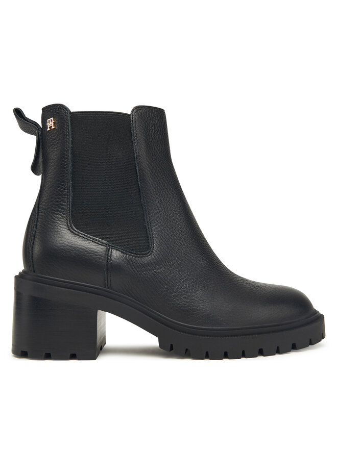 Ботильоны Th Leather Chelsea Cleated Heel FW0FW08774 Tommy Hilfiger, черный