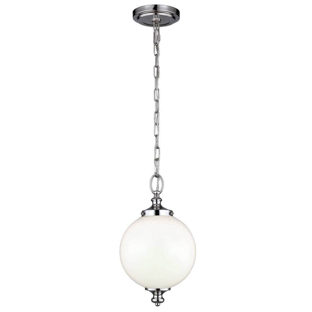 

Подвесной светильник Parkman, полированный никель и опаловое стекло, маленький Elstead Lighting