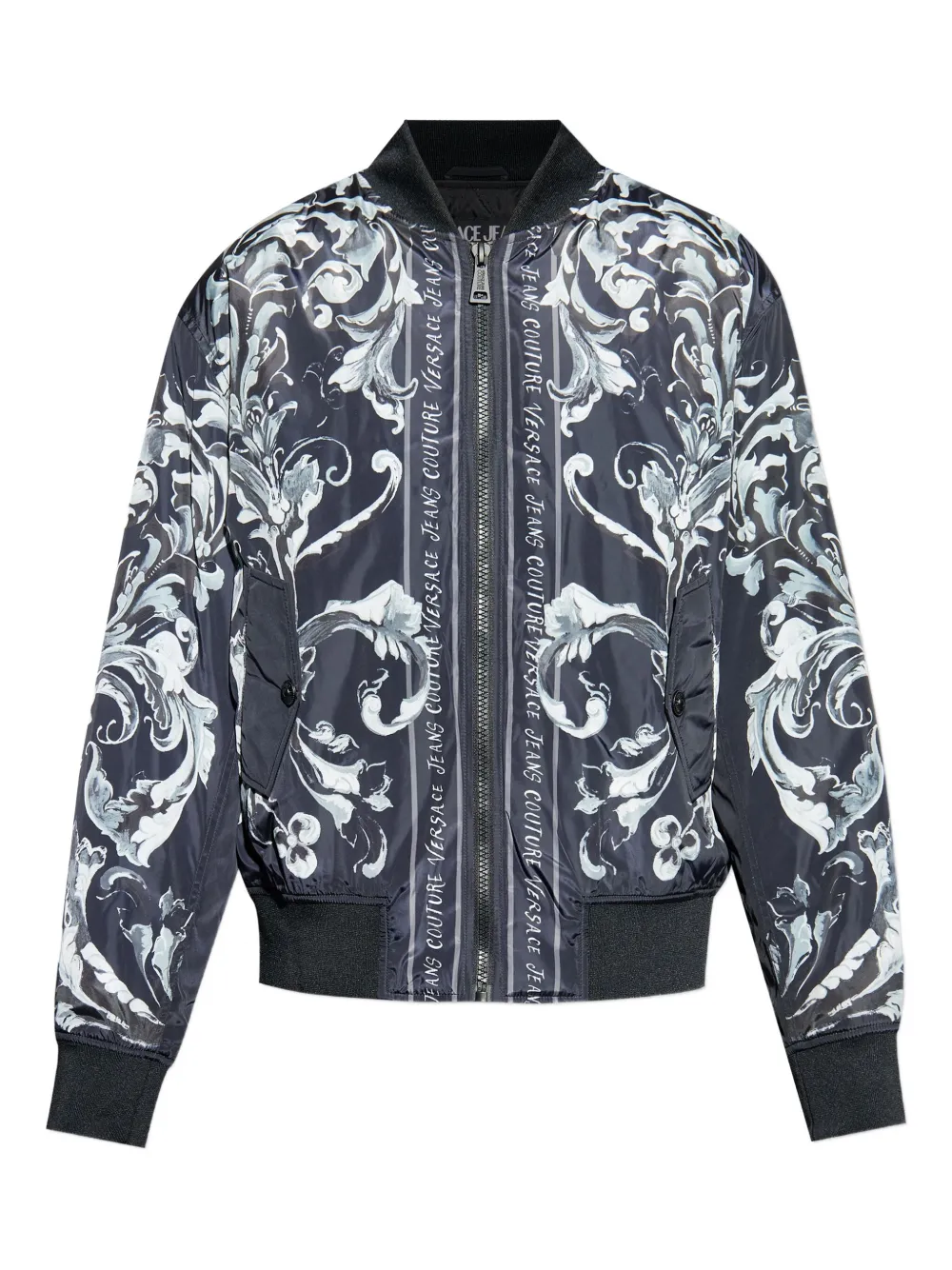 

Куртка-бомбер с принтом в стиле барокко Versace Jeans Couture, черный