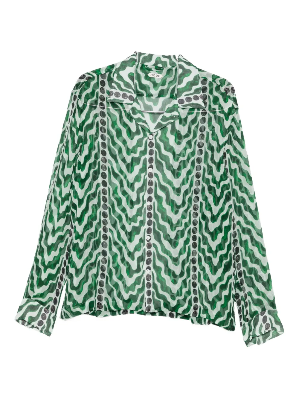 

Рубашка с волнистым узором Bode, зеленый