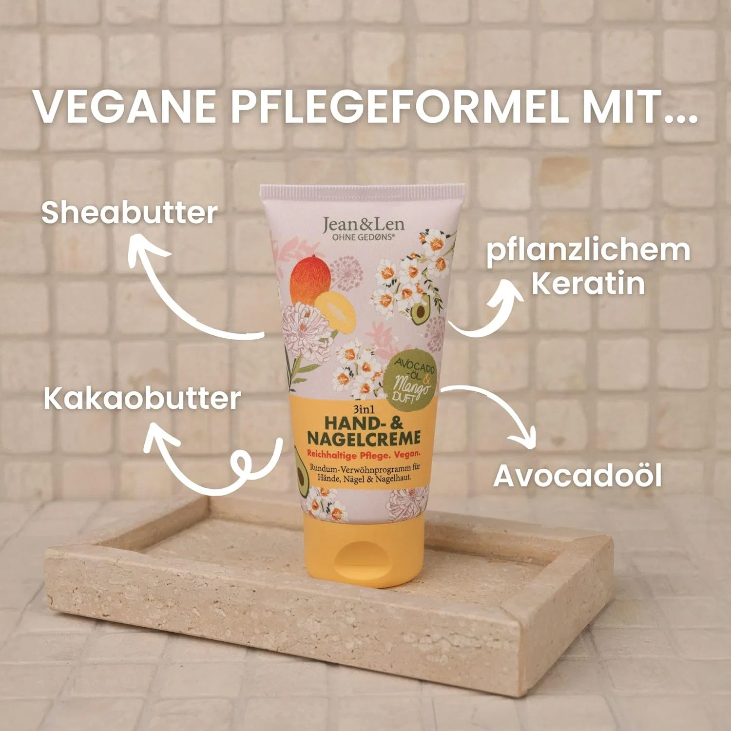 Крем для рук и ногтей Jean & Len Mango & Avocado с маслом ши и какао Jean & Len — фото 2