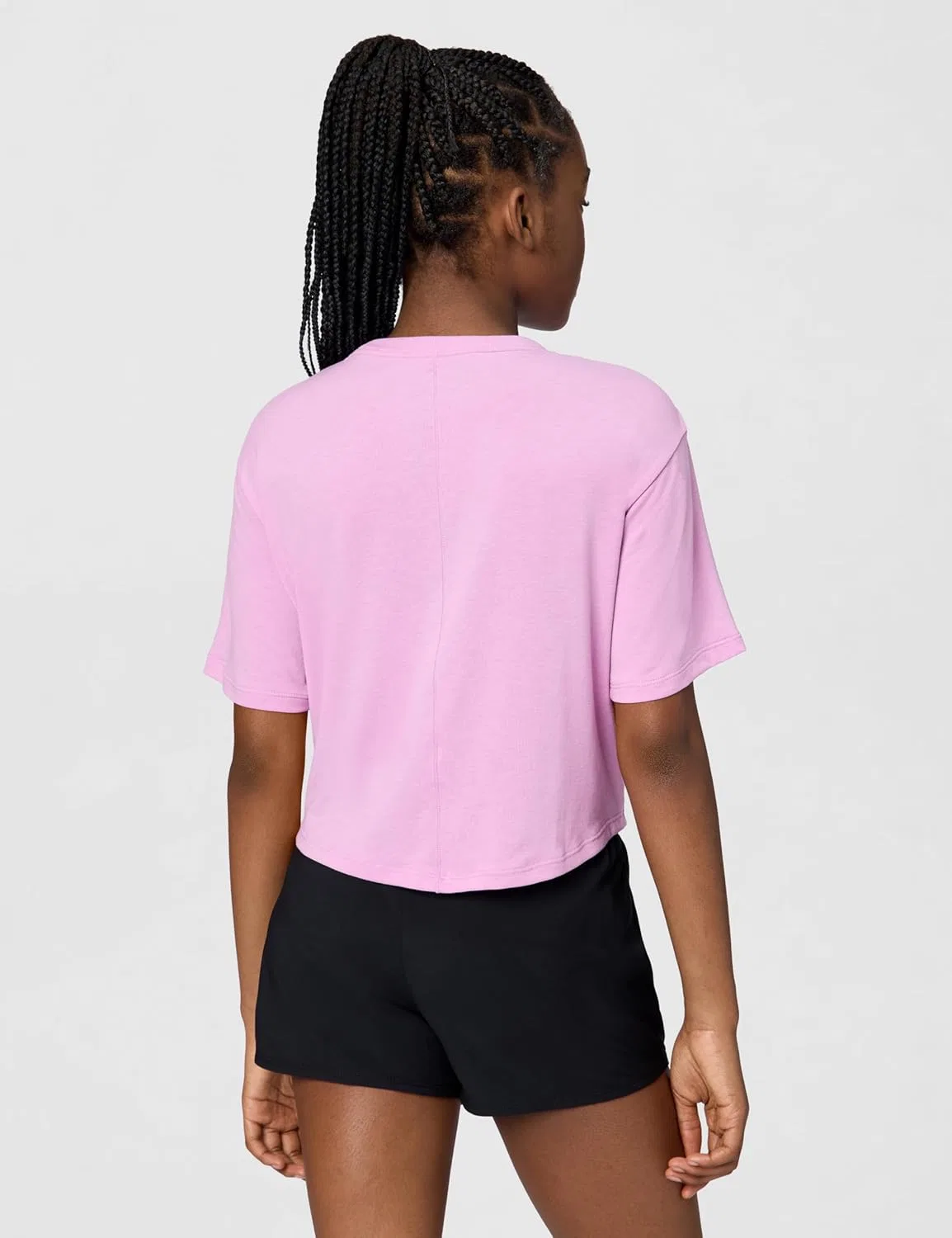 Футболка Dri-FIT Nike Girls' One Relaxed, Light Magenta/White — фото 4