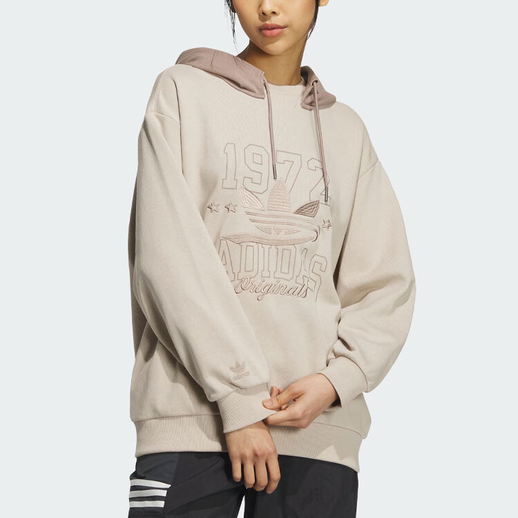 СПОРТИВНАЯ ТОЛСТОВКА С КАПЮШОНОМ Толстовка женская Wonder бежевая Adidas Originals — фото 2