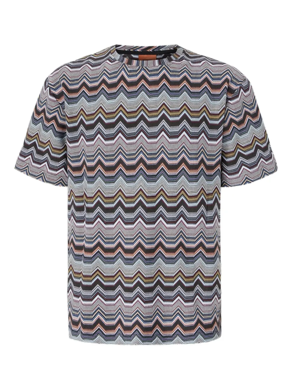 

Футболка с короткими рукавами и геометрическим зигзагообразным узором Missoni, серый