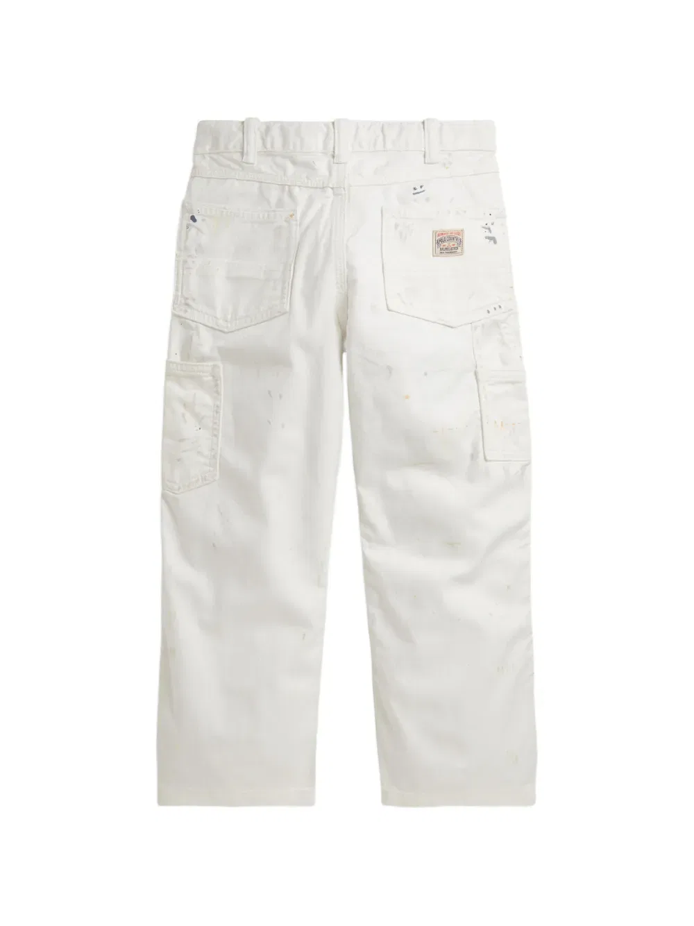 Брюки из саржи, забрызганные краской Polo Ralph Lauren Kids, белый — фото 2