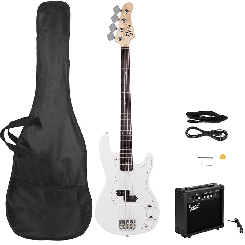 

Басс гитара Glarry White GP Electric Bass Guitar + 20W Amplifier