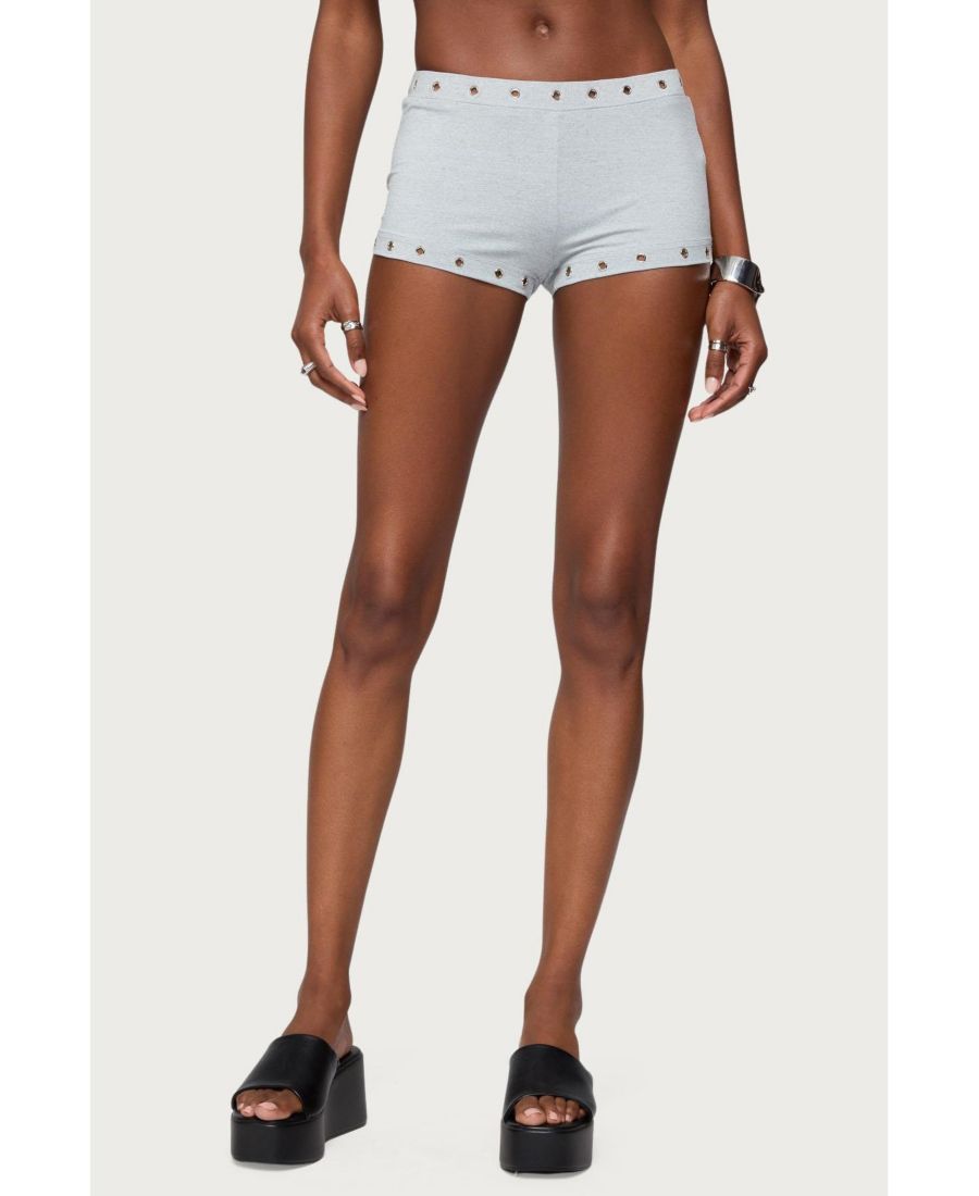 

Женские микрошорты Neriah Grommet Edikted, Gray-melange