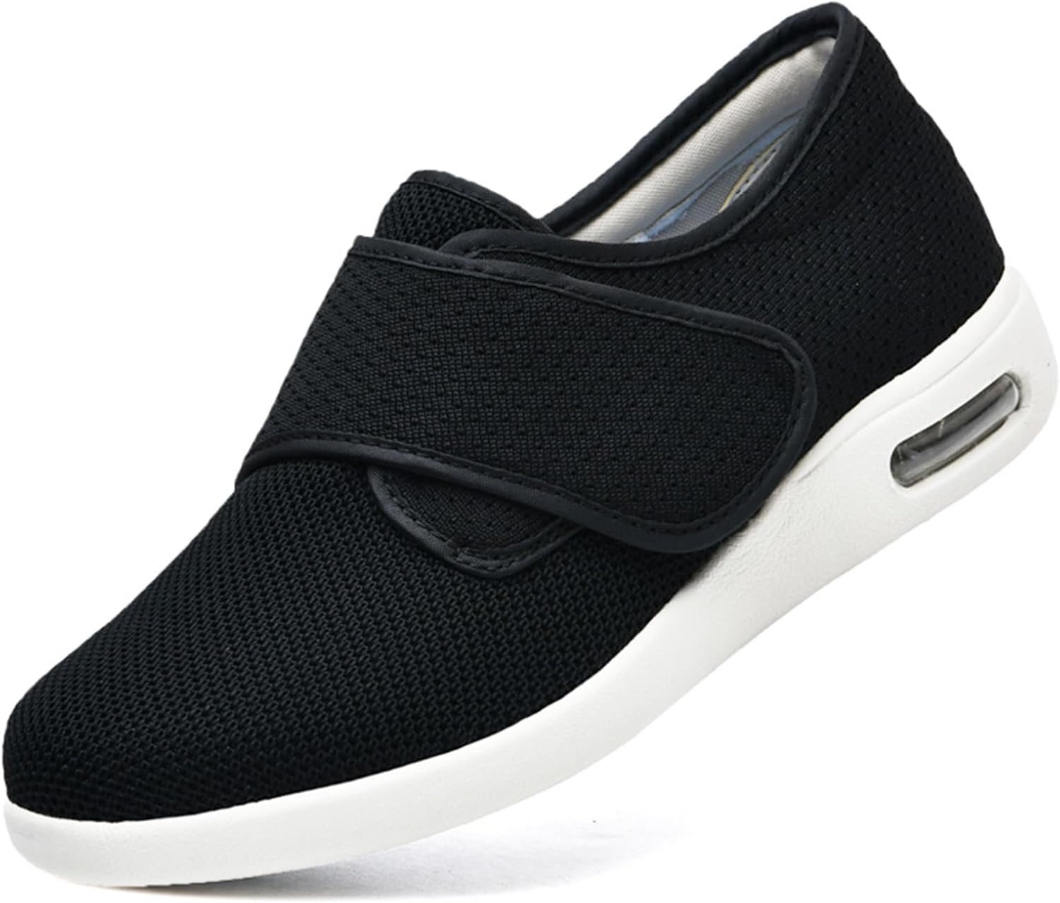 

Мужские диабетические кроссовки JBTNBX с широкой полнотой, регулируемой застежкой, легкие и дышащие, для ходьбы, предназначенные для пожилых людей, при отеках, подошвенном фасците и опухших ногах, черный