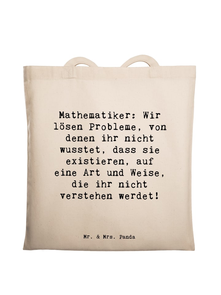 

Mr. & Mrs. Panda Сумка с надписью о математиках и волшебстве в кремовом цвете