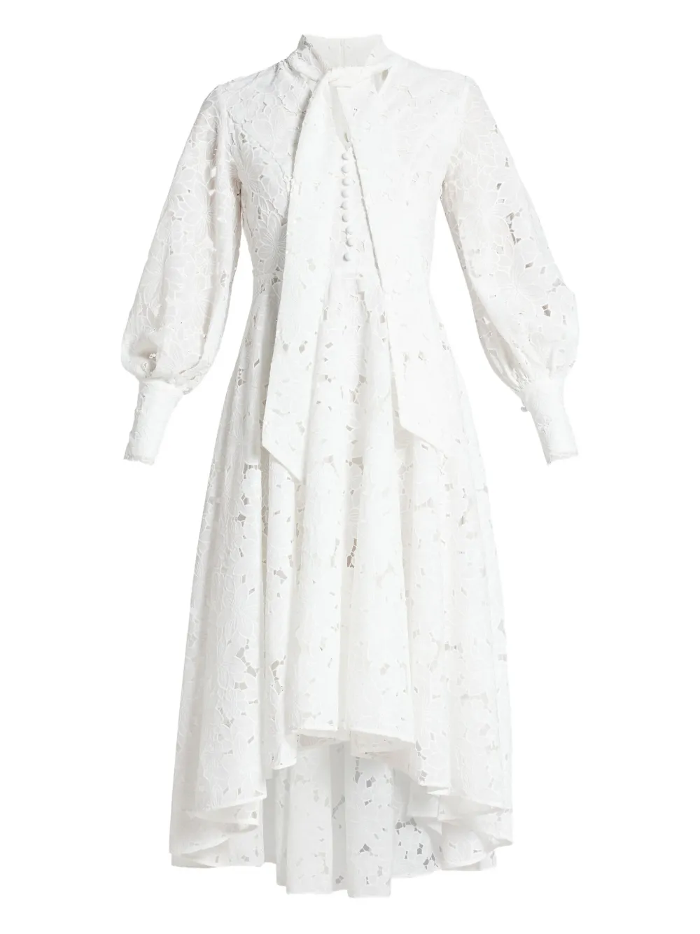 

Кружевное платье миди с высоким воротом VASILIKI, белый