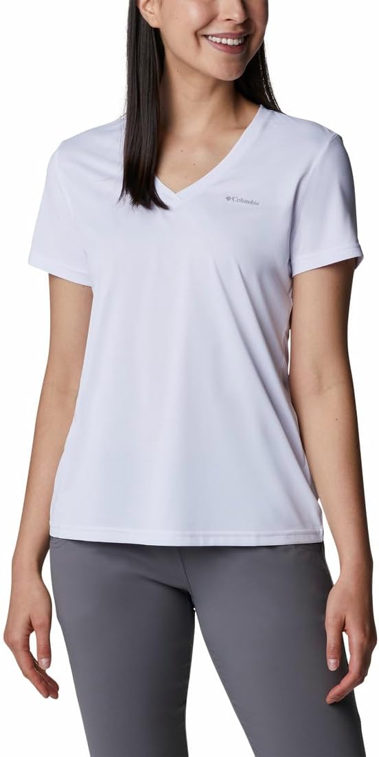 

Футболка Columbia Womens Hike Short Sleeve V NeckHiking Shirt, White, Белый, Футболка Columbia Womens Hike Short Sleeve V NeckHiking Shirt, White