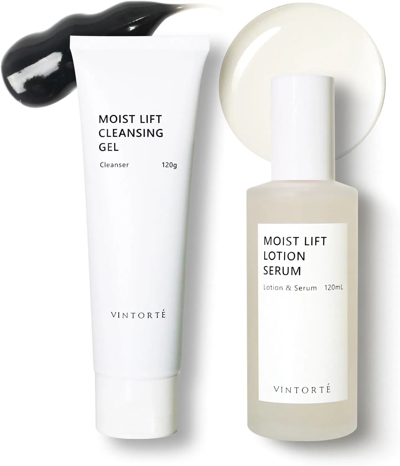 Набор для ухода за кожей Vintorte Moist Lift, очищающий гель 120 г и лосьон-сыворотка 120 мл