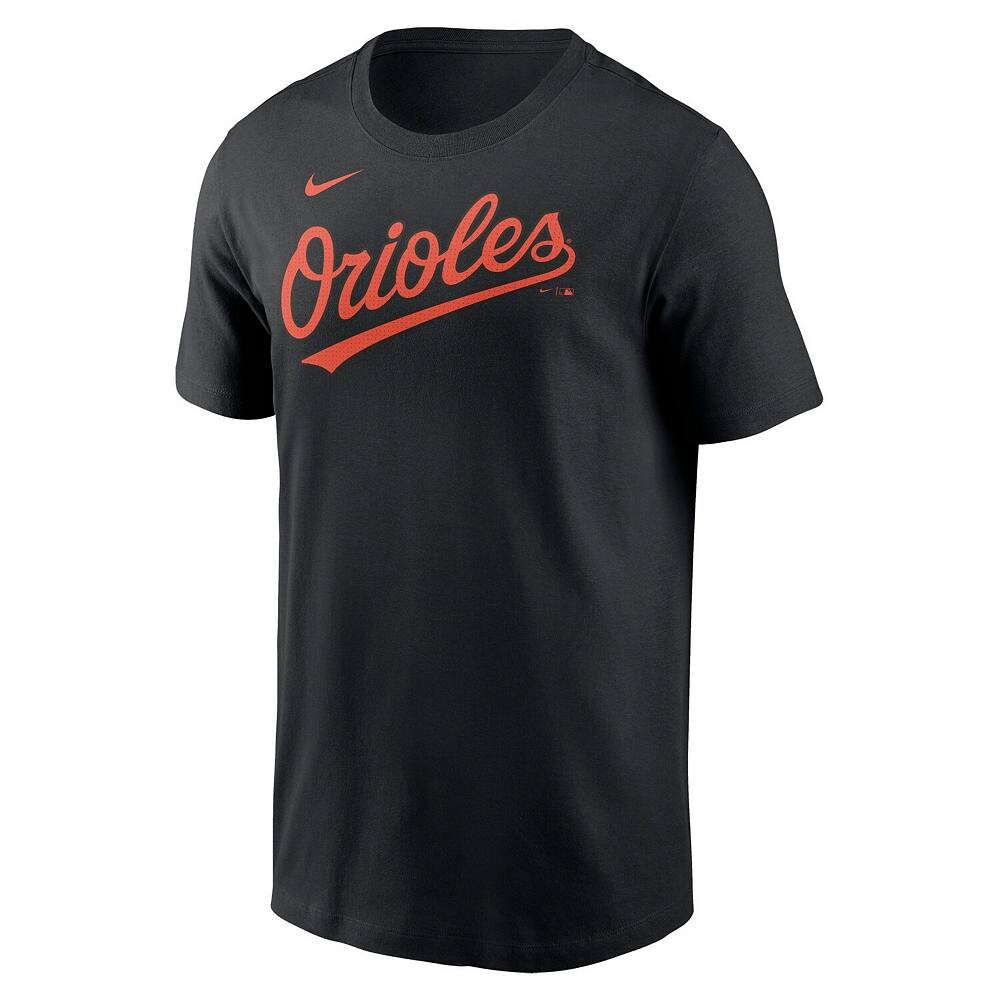 Мужская черная футболка Nike Baltimore Orioles Fuse Wordmark, цвет Orl Black — фото 3
