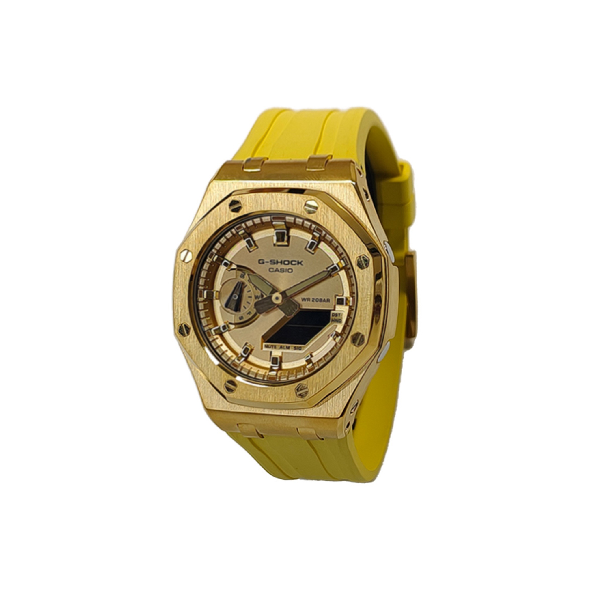 

CASIO Часы Unisex Liquid Crystal/Analog Dual Display Series 44mm Yellow Watch, Gold Dial