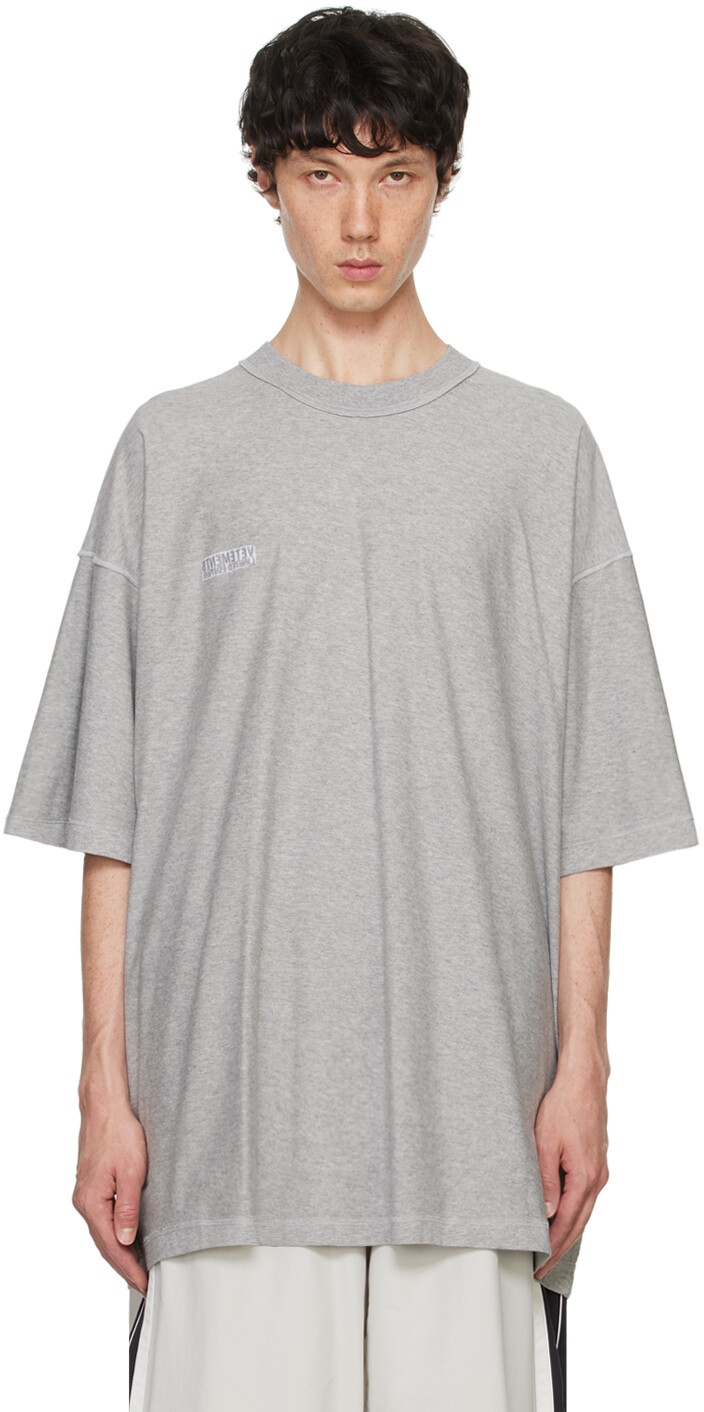 

Серая футболка с надписью Inside Out Label VETEMENTS