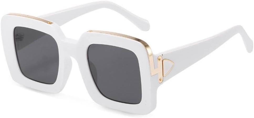 

Модные квадратные солнцезащитные очки для женщин, большие оправы с цветочным рисунком, ретро-солнцезащитные очки в стиле стимпанк, пластиковые очки для женщин DSXLY, Whit Black