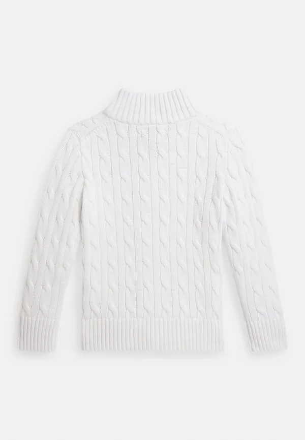 Хлопковый кардиган-свитер крупной вязки на молнии Polo Ralph Lauren, White — фото 2