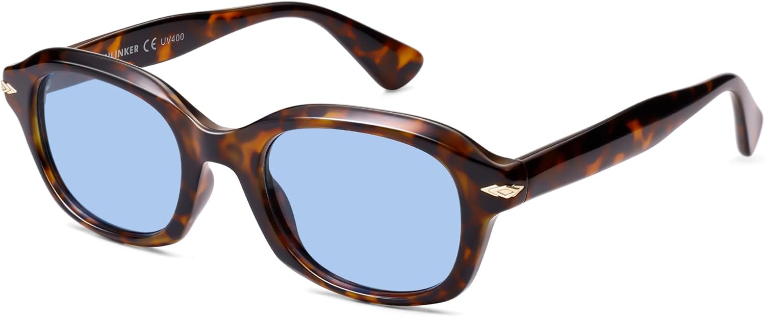 

Солнцезащитные очки VANLINKER Retro Round Polarized для женщин и мужчин, винтажный стиль, модные квадратные солнцезащитные очки унисекс VL9859, C4 Tortoise Frame/Blue Lens