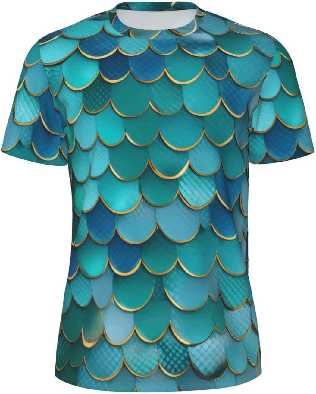 

Футболка мужская Mermaid Scale Print, легкая, для спортзала YANYU