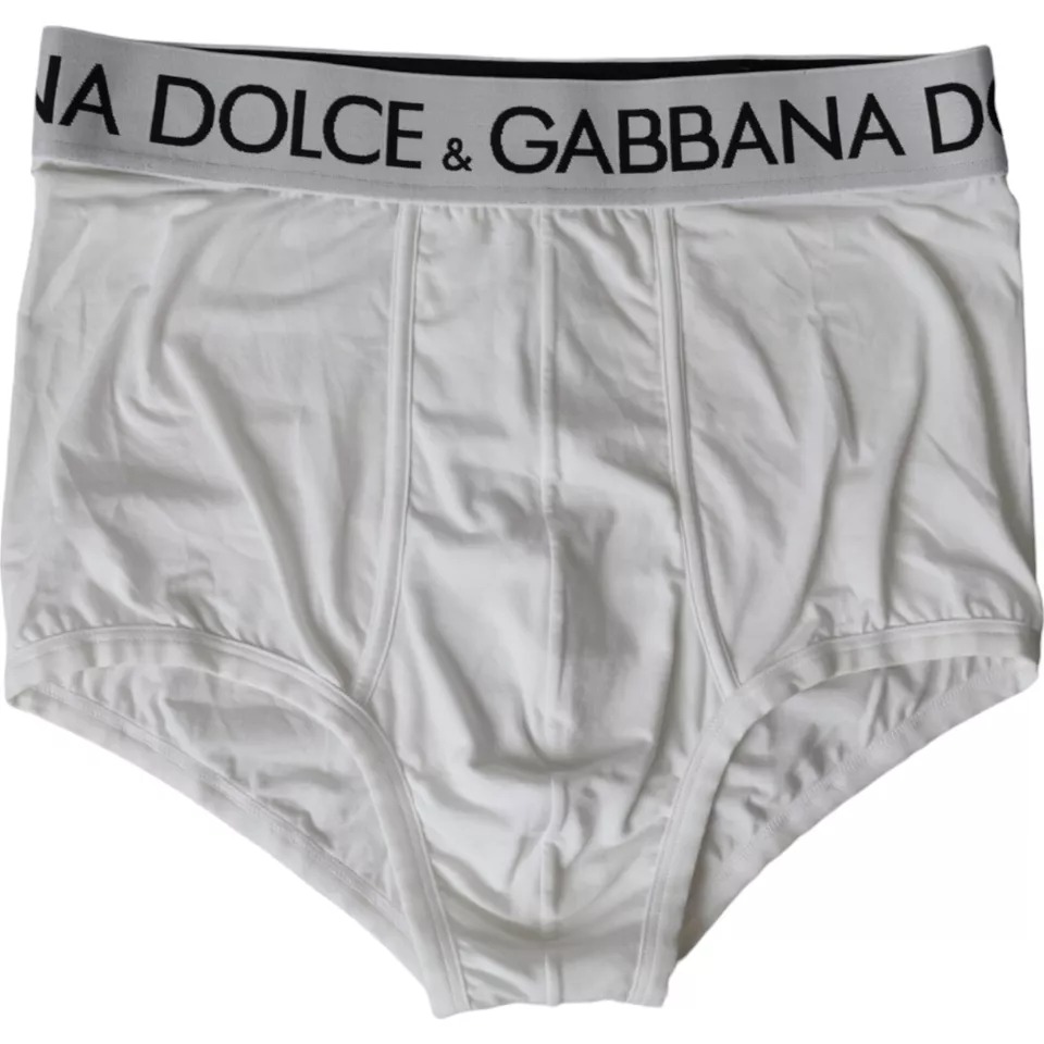

Белое нижнее белье Brando Slip из хлопка с логотипом Dolce & Gabbana